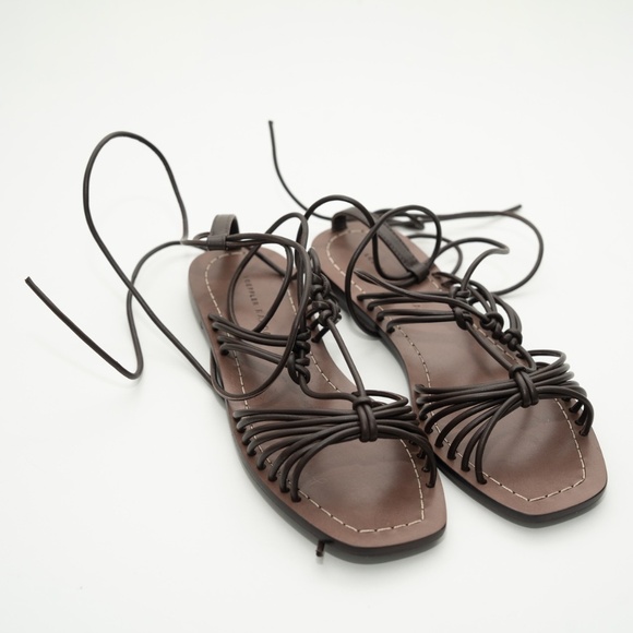 Loeffler Randall Romy Lace Up Ankle Tie Strappy Sandals - Picture 3 of 8